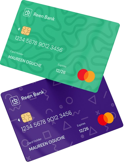 two bank cards with Reebank design